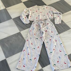 American Eagle Outfitters Smiley Face Sweatshirt & Pants Set - Gray